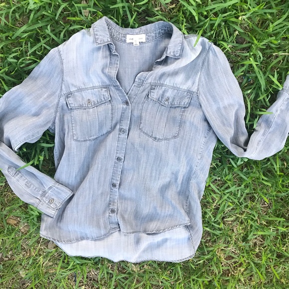 cloth & stone Tops - Cloth & Stone Gray Chambray Top